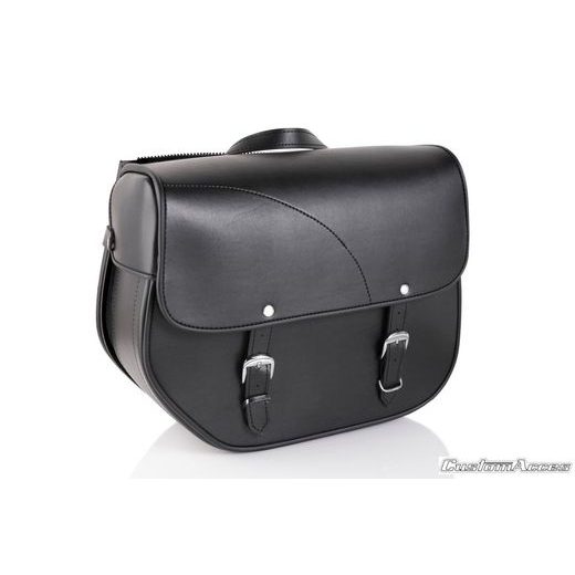 Leather saddlebag CUSTOMACCES SANT LOUIS AP0011N črna