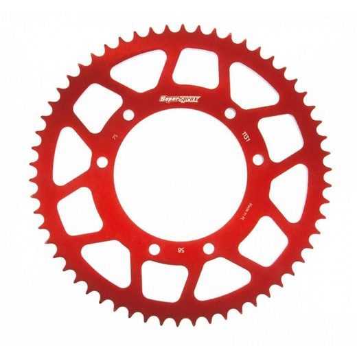 Aluminijasti zadnji verižnik (zobnik) SUPERSPROX RAL-1131:58-RED rdeč