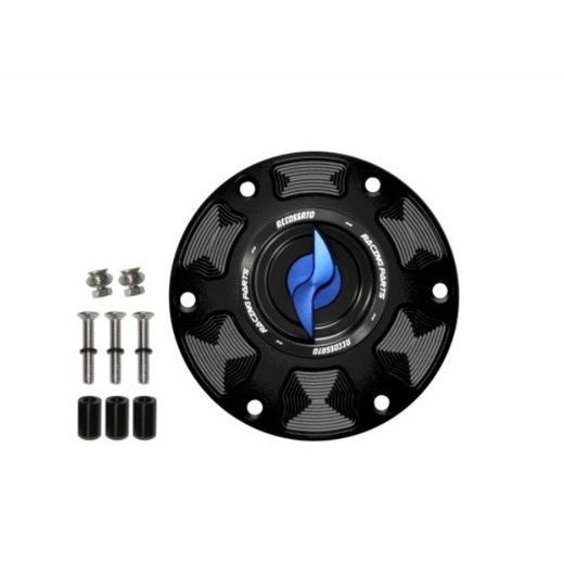 Tank filler cap ACCOSSATO FC123 for Triumph motorbikes with quick release machined from billet aluminium Modra