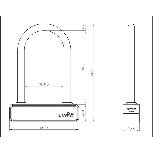 Lock LUMA ESCUDO 55 HOA55245W 175x245 bela