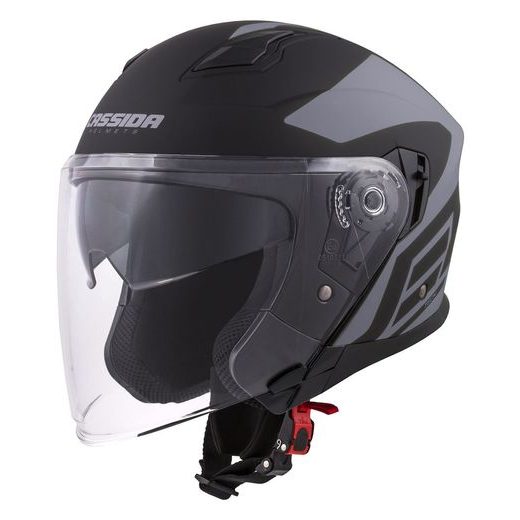 Jet čelada CASSIDA JET TECH CORSO black matt / grey XS