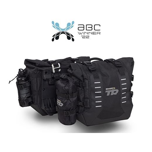 Complete set of SHAD TERRA TR40 adventure saddlebags and SHAD TERRA aluminium 55L topcase, including mounting kit SHAD Voge 650DS / 650DSX