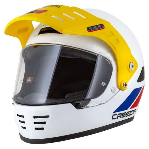 Motocross Helmet CASSIDA FORMX FLATOUT white/ blue/ red/ red peak 2XL
