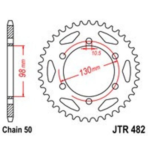 Zadnji verižnik (zobnik) JT JTR 482-47 47T, 530
