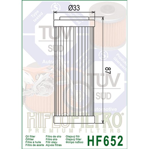 Oljni filter HIFLOFILTRO HF652