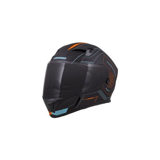 Integralna čelada CASSIDA INTEGRAL 3.0 TURBOHEAD black matt/ orange/ blue (gulf style) L