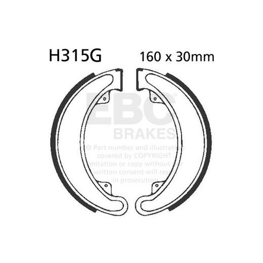 Brake shoe set EBC H315G grooved