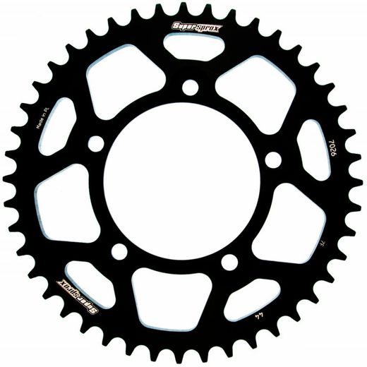 Aluminijasti zadnji verižnik (zobnik) SUPERSPROX RAL-7026:44-BLK črna 44T, 525