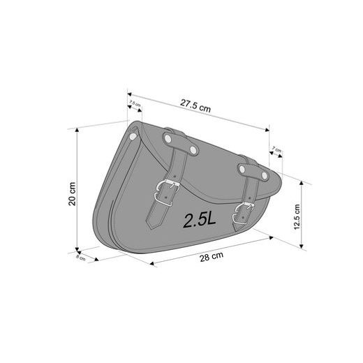 Leather saddlebag CUSTOMACCES DETROIT APD001N črna par