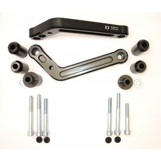 Crash sliders RDMOTO KTM13N white polyamide with gold caps za KTM Super Duke 1290 / R 2014-2025, KTM Super Duke 1390 R / R EVO 2024-2026