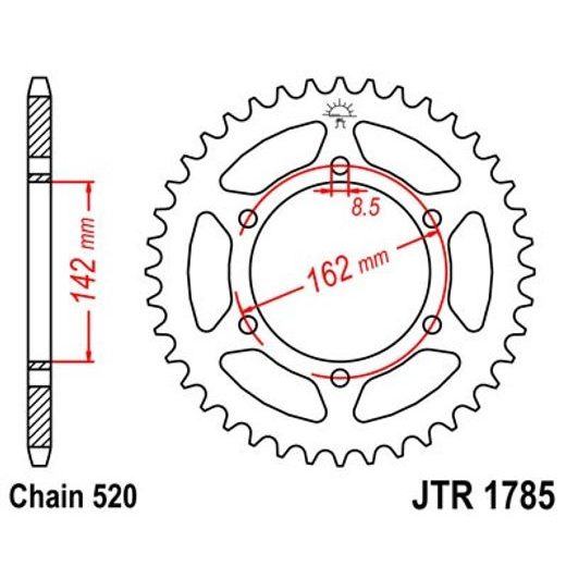 Zadnji verižnik (zobnik) JT JTR 1785-48 48T, 520