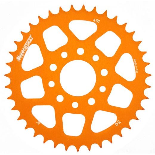 Aluminijasti zadnji verižnik (zobnik) SUPERSPROX RAL-451:39-ORG oranžna 39T, 415