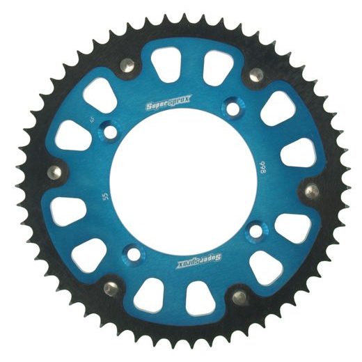 Rear sprocket SUPERSPROX STEALTH RST-998:55-BLU moder 55T, 428