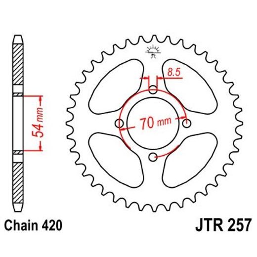 Zadnji verižnik (zobnik) JT JTR 257-40 40T, 420