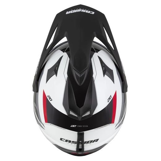 Motocross Helmet CASSIDA TOUR 2.0 X-TRA white/red/black/black matt peak L