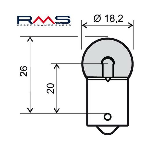 Žarnica RMS 246510225 12V 5W, R5W BA15S bela