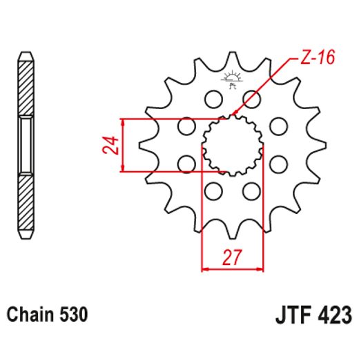 Sprednji verižnik JT JTF 423-18 18T, 530