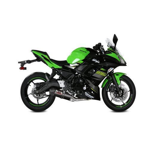 Celoten izpušni sistem 2x1 MIVV OVAL K.044.L3C Carbon / Carbon cap for KAWASAKI Ninja 650 (2017-2023); KAWASAKI Z 650 (2017-2023)