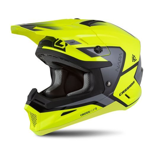 Motocross Helmet CASSIDA CROSS CUP 2 NAPA yellow fluo/black/pearl gray XS