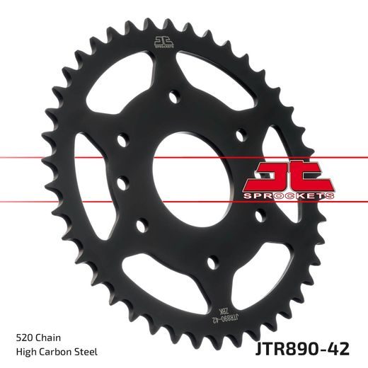 Zadnji verižnik (zobnik) JT JTR 890-42ZBK 42T, 520 Black zinc