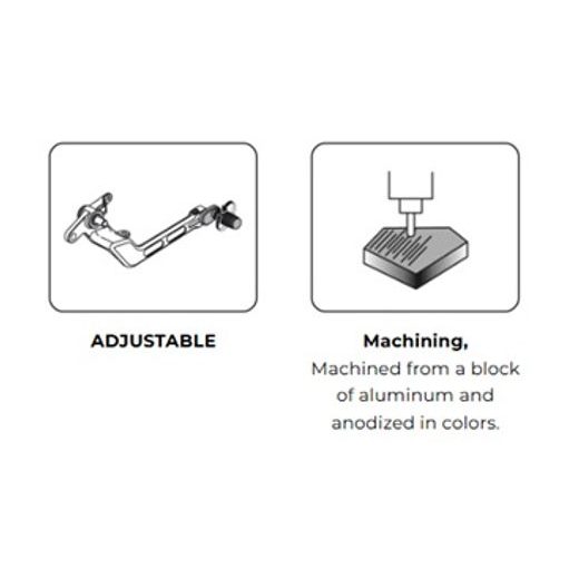 Brake foot pedal PUIG 22206N črna adjustable