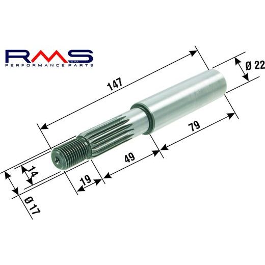 Rear wheel shaft kit RMS 100240050