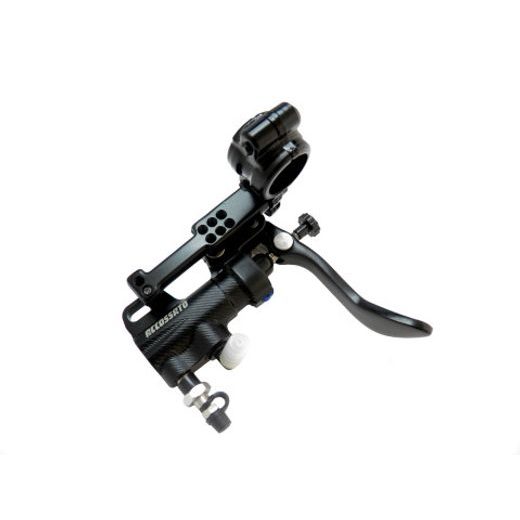 Thumb brake master cylinder ACCOSSATO BP006 piston diam. 10.5 mm with bent lever and bracket included