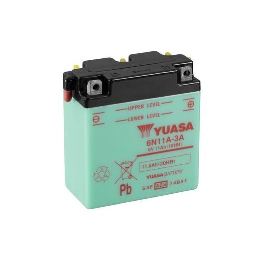 Conventional 6V battery with acid YUASA 6N11A-3A