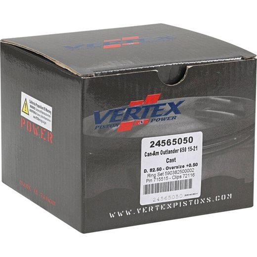 Complete piston VERTEX 24565050 Cylinder 82,5, piston 82,46 mm (Cast)
