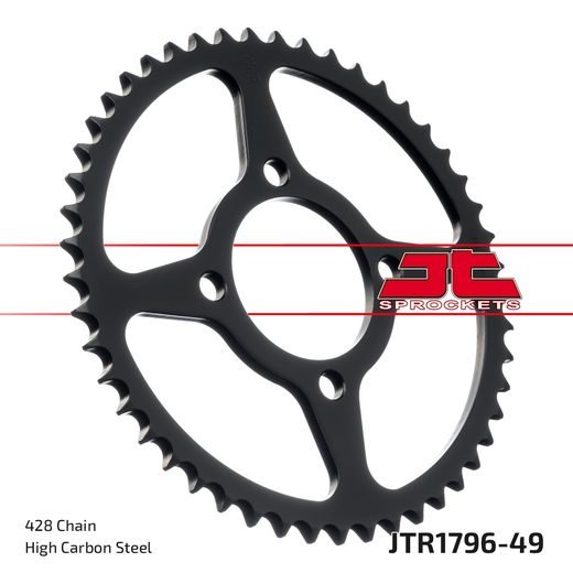 Verižni set EK - Srebrna chain 428 DEH, Non-sealed, CHK front sprocket JT, CHK rear sprocket JT za SUZUKI RV 125 Van Van 2007-2016