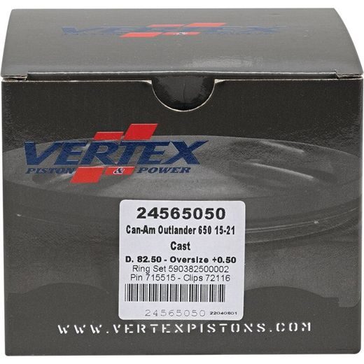 Complete piston VERTEX 24565050 Cylinder 82,5, piston 82,46 mm (Cast)