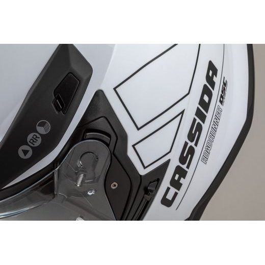 Motocross Helmet CASSIDA ROAD RUNNER DUAL white/ black/ black matt peak XL