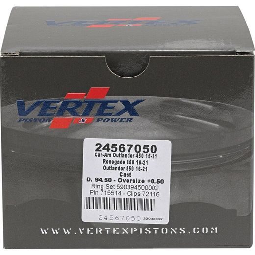 Complete piston VERTEX 24567050 Cylinder 94,5, piston 94,46 mm (Cast)