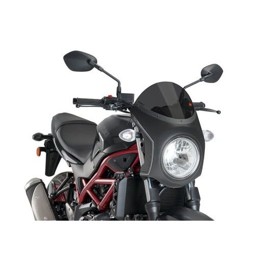 Windshield PUIG RETRO SEMI-FAIRING 3170F dark smoke carbon look