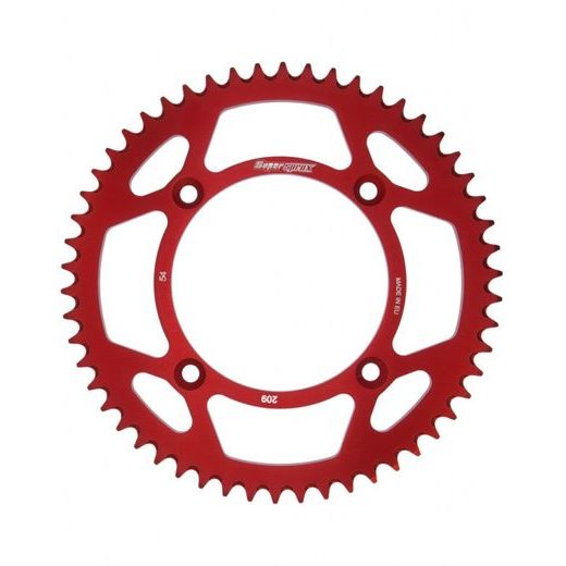 Rear ALU sprocket SUPERSPROX RAL-209:54-RED rdeč 54T, 420