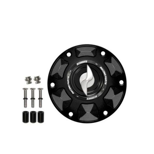 Tank filler cap ACCOSSATO FC123 for Triumph motorbikes with quick release machined from billet aluminium Srebrna