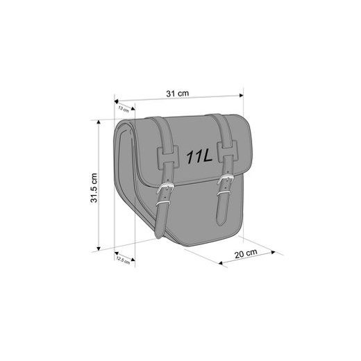 Leather saddlebag CUSTOMACCES IBIZA AP0013N črna