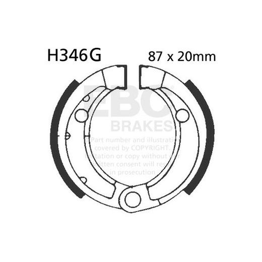 Brake shoe set EBC H346G grooved includings springs