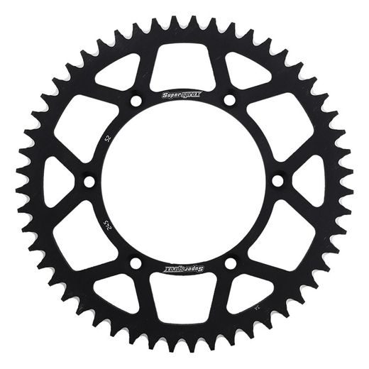 Aluminijasti zadnji verižnik (zobnik) SUPERSPROX RAL-245:52-BLK črna 52T, 520