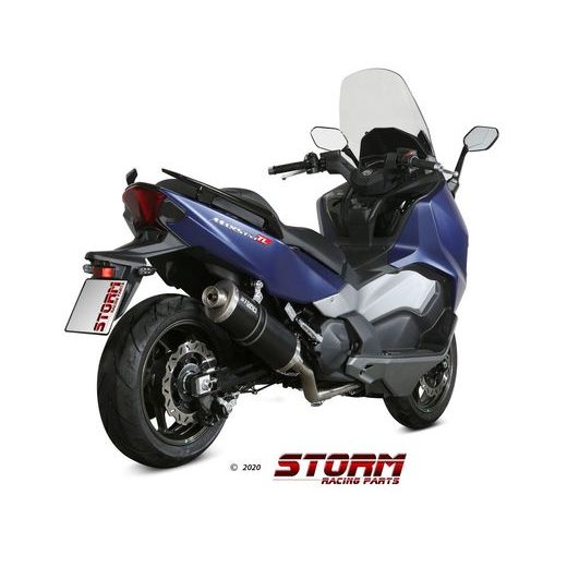Celoten izpušni sistem 2x1 STORM OVAL SY.002.LX2B Kovinsko črna