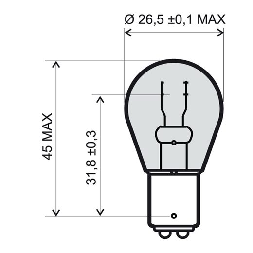 Lamp RMS 246510461 12V 21W S25 BAU15S