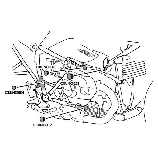 Chassis cap covers PUIG 9664N črna