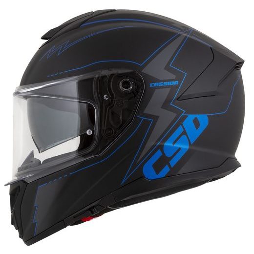 Integralna čelada CASSIDA Integral GT 2.1 Flash matt black/ metallic blue/ dark grey 2XL