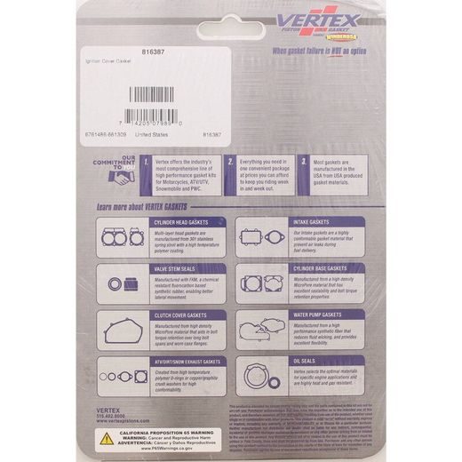 Ignition Cover Gasket WINDEROSA 816387