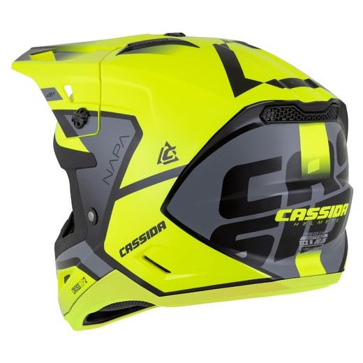 Motocross Helmet CASSIDA CROSS CUP 2 NAPA yellow fluo/black/pearl gray S