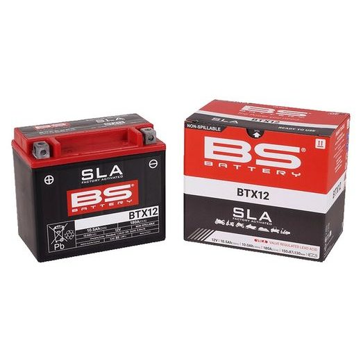 Tovarniško aktiviran akumulator BS-BATTERY BTX12 (FA) (YTX12 (FA)) SLA