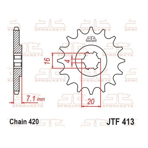 Sprednji verižnik JT JTF 413-16 16T, 420