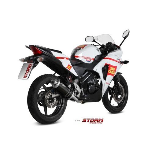 Celoten izpušni sistem 1x1 STORM OVAL H.060.LX1B Kovinsko črna