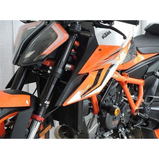 Crash protectors RDMOTO KTM13N črna with green caps za KTM Super Duke 1290 / R 2014-2025, KTM Super Duke 1390 R / R EVO 2024-2026