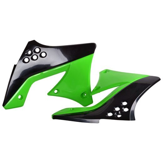 Radiator scoops POLISPORT 8412800004 (par) black/green 05 za KAWASAKI KX 250 (F) 4T 2009-2012
